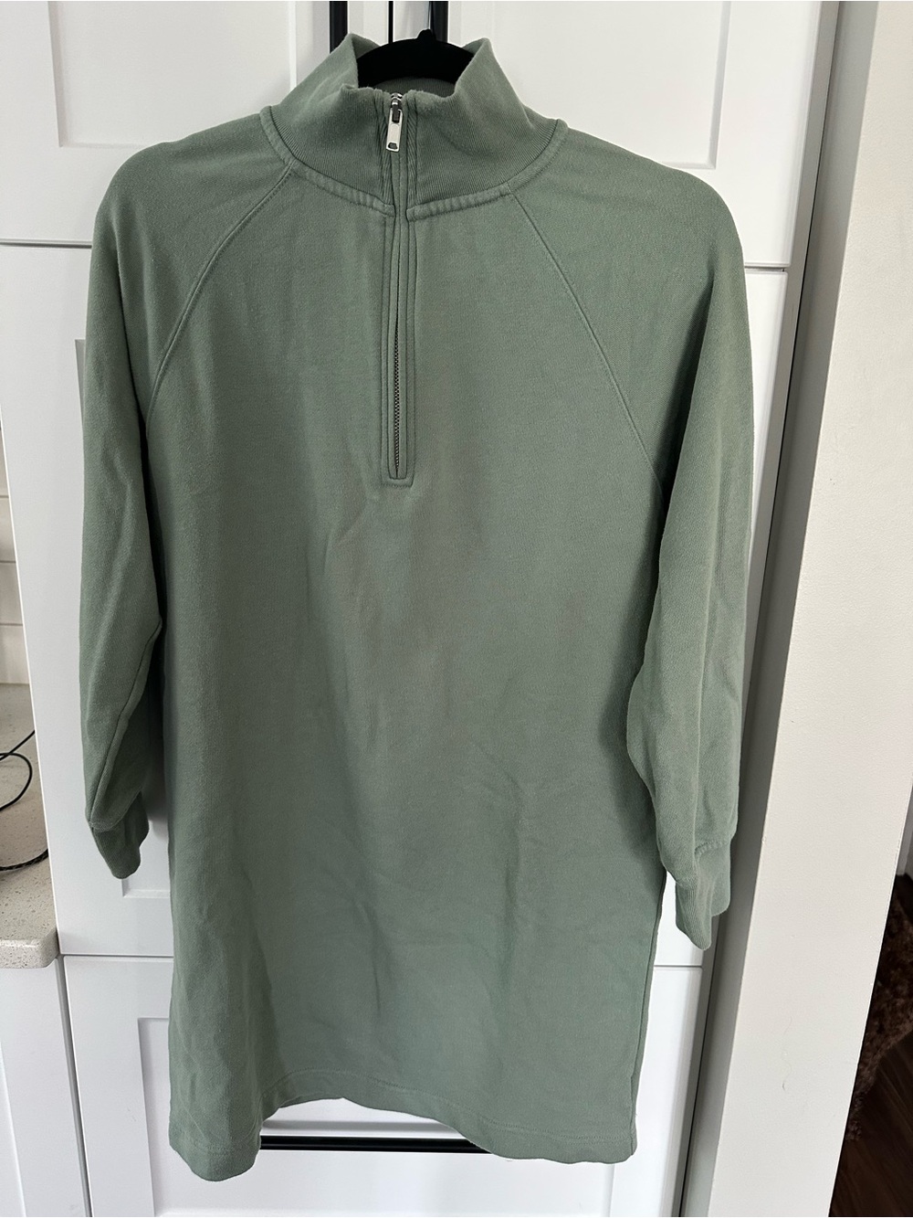 GAP Women's Sage Green Half-Zip Sweater